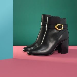 Coach Delaney Signature Buckle Heel Boots